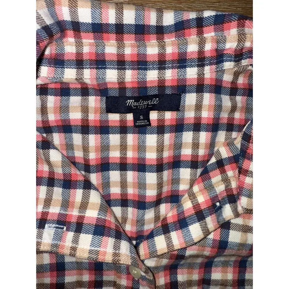 Madewell Flannel Slim Boyshirt in Palma Plaid - size Small - OA4